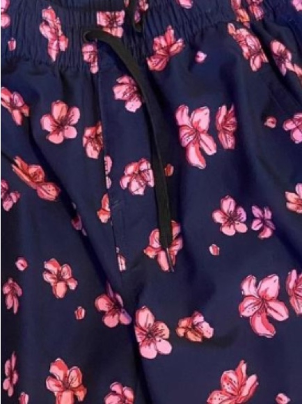 Plugg Navy Swim Shorts with Pink Floral Print